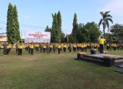 Peringati Hari Bhayangkara Ke 78, Polres Way Kanan Gelar Olahraga Bersama Dengan TNI